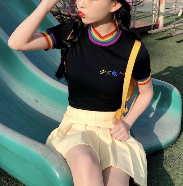 Rainbow Collar Youth Top