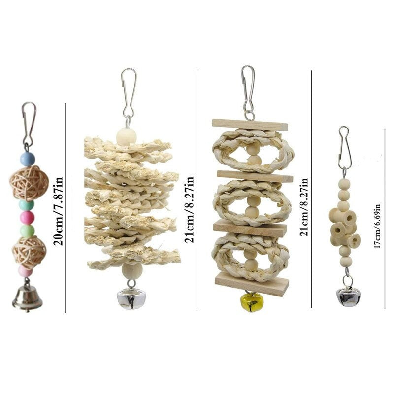 8 Pieces Pack Wood Bird Toys