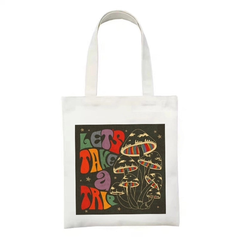 Women's Minimalist Flower Mushroom Shopping Bags