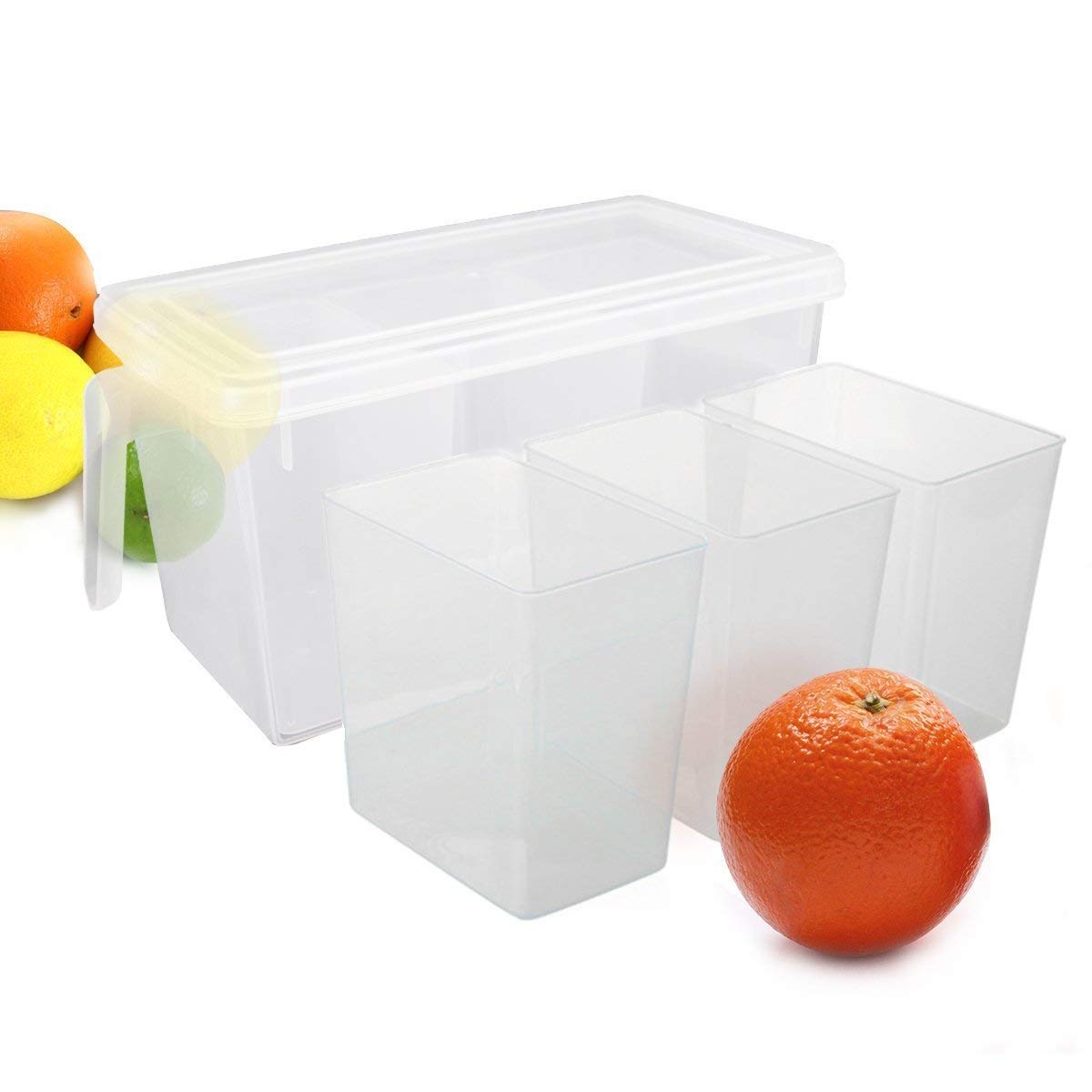 Food Storage Container 3 Boxes With Lid. Multipurpose Basket With Lid