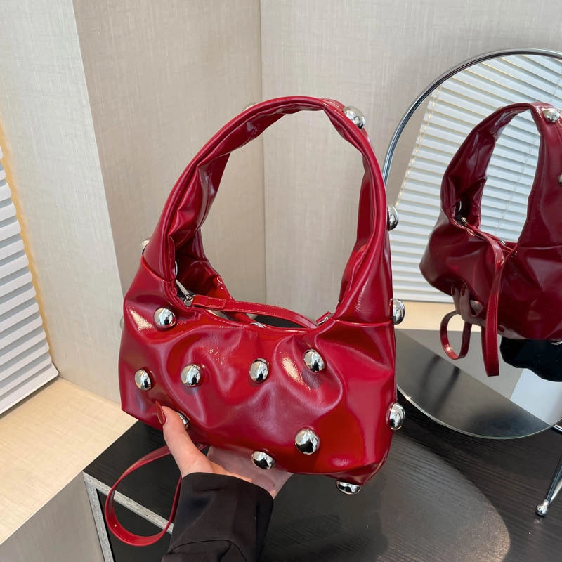 Women's Pu Leather Solid Color Streetwear Square Magnetic Buckle Shoulder Bag Underarm Bag
