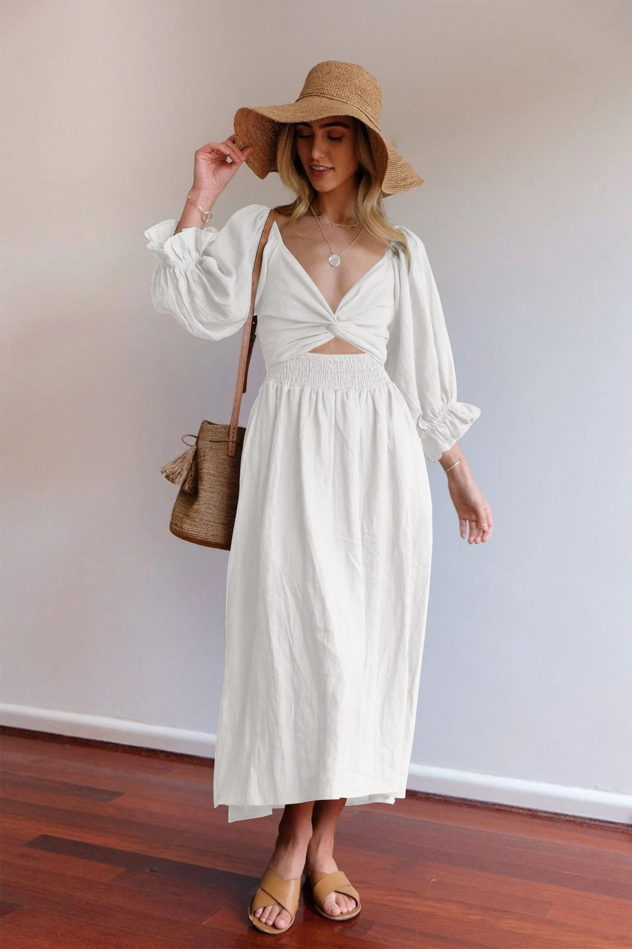 🏖️FRENCH RUFFLED LANTERN SLEEVES MULTI-WEAR DRESS🔥HOT SALE 49% OFF