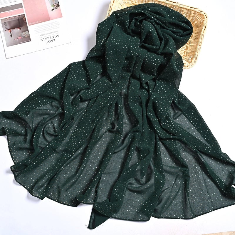 Hot Sale Solid Color Bronzing Chiffon Scarf Silk Scarf Decorative Headscarf Women's Solid Color Headscarf Scarf