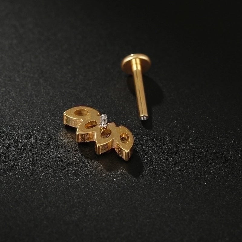 Minimalist Crown Titanium Steel Lip Stud