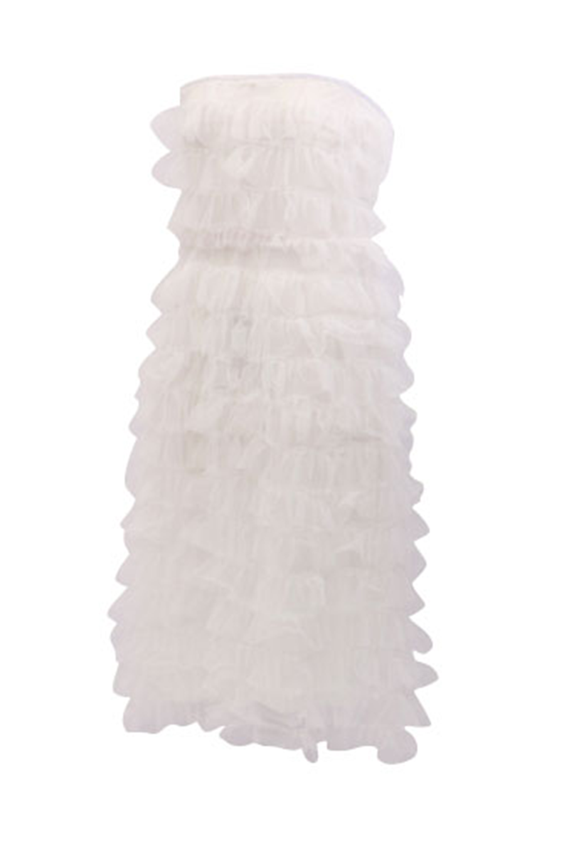 Fashion Elegant Solid Patchwork Mesh Strapless Princess Dresses (Without Belt)