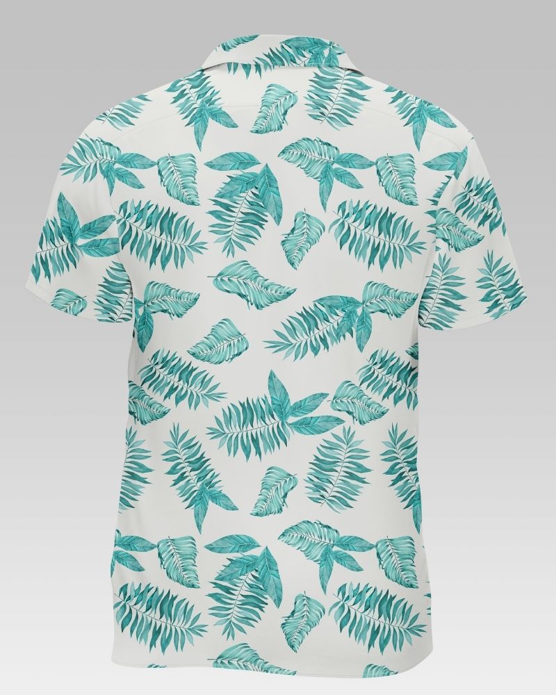 Palm Leaf Print Cotton Shirt