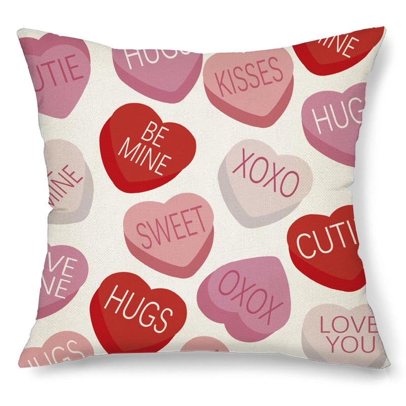 Valentine'S Day Elegant  Lady Letter Heart Shape Polyester Pillow Cases Couch & Sofa Decor