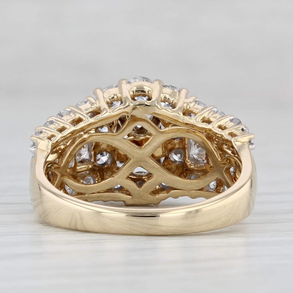 1.64ctw Diamond Halo Engagement Ring 14k Yellow Gold Size 7