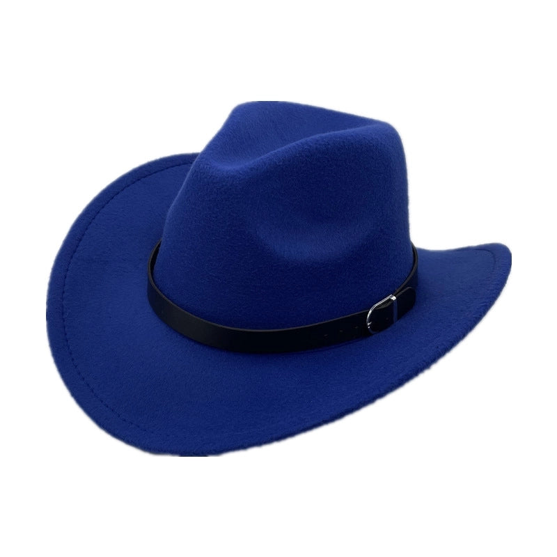 Felt Top Hat Curved Edge Classic Belt Buckle Panama Hat Gentleman Hat Sun Protection Sun Hat One-piece Delivery