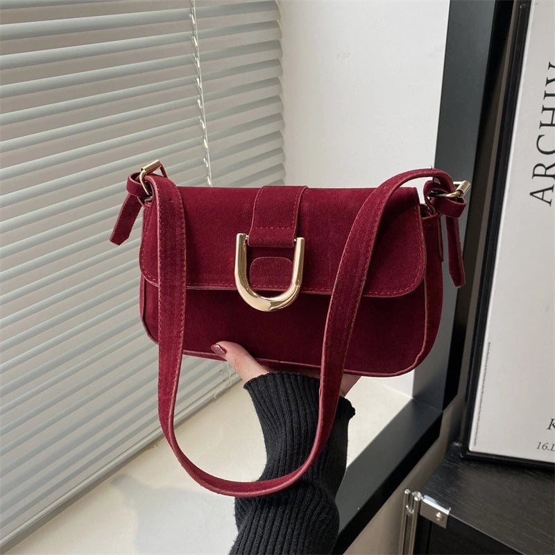Women's Medium Special Solid Color Streetwear Sewing Thread Square Flip Cover Crossbody Bag