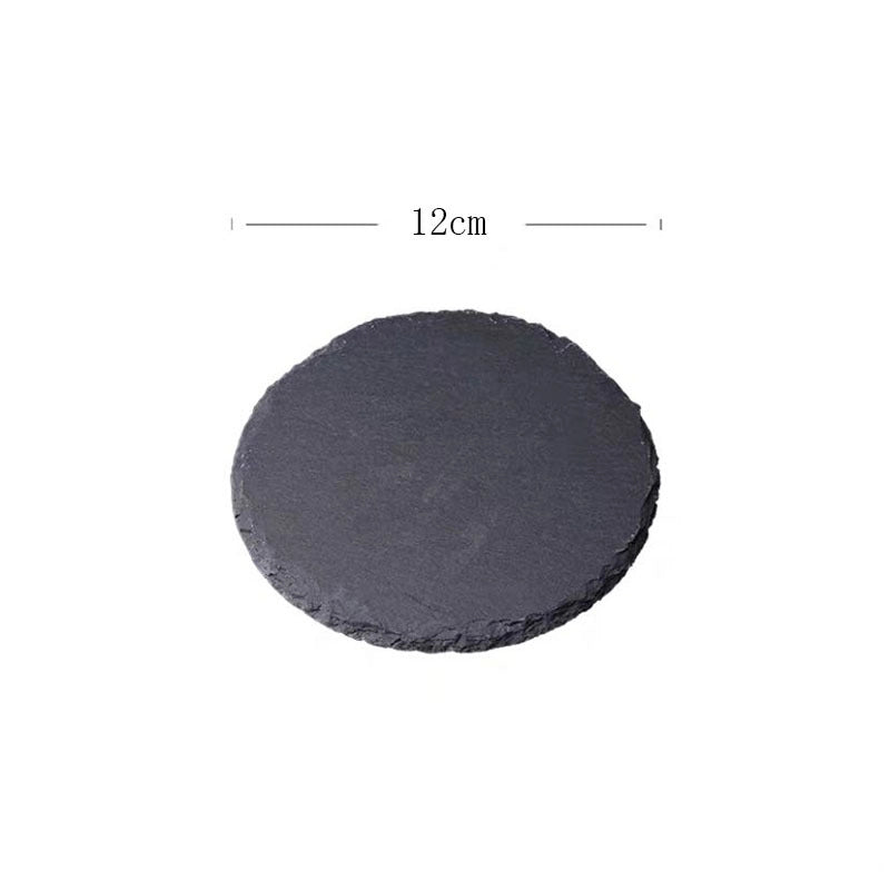 Slate Dinner Plate Dessert Sushi Plate Western Food Black Slate Plate Tableware Flat Plate Barbecue Steak Plate