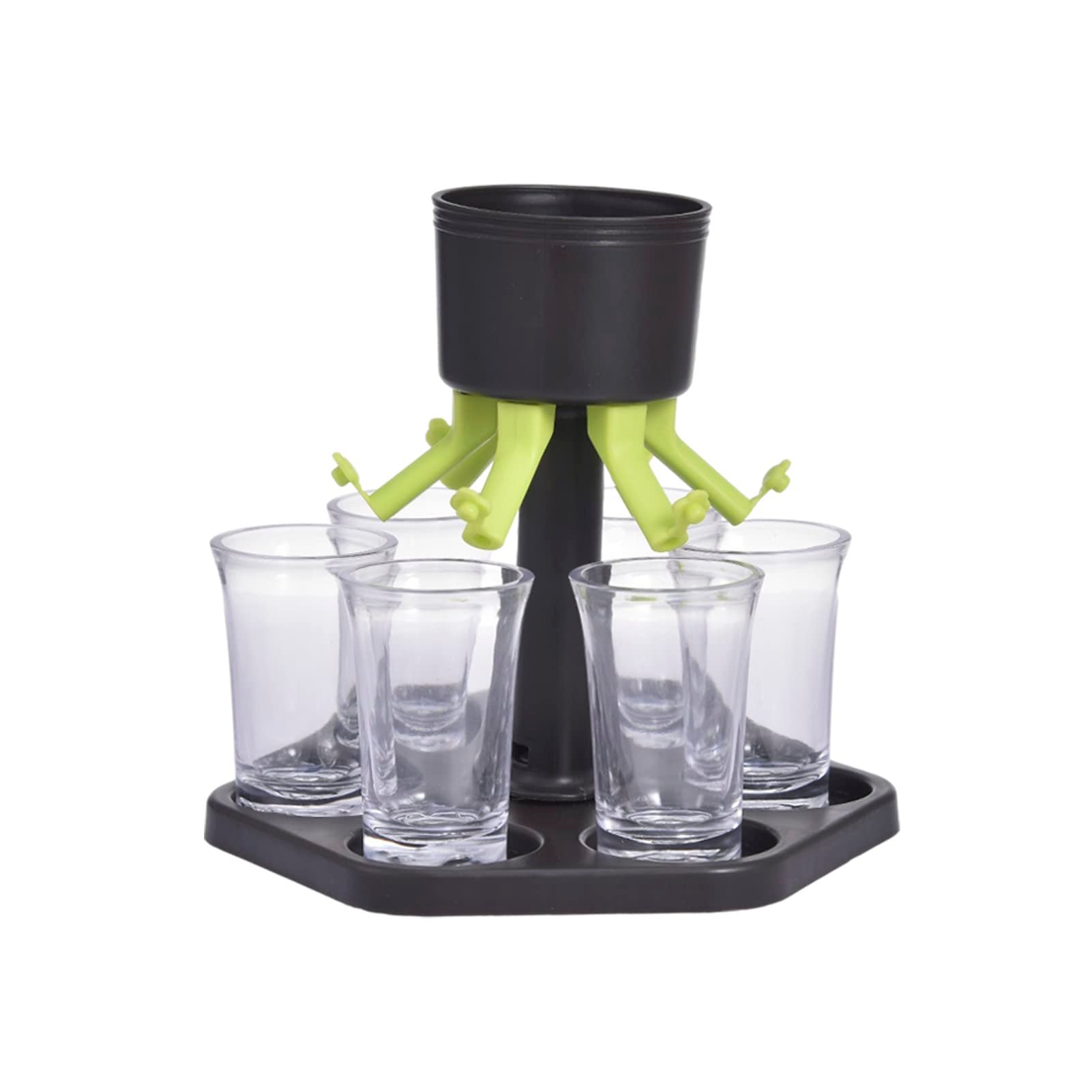 Drink Dispenser with 6 Shot Glasses and Holder Set