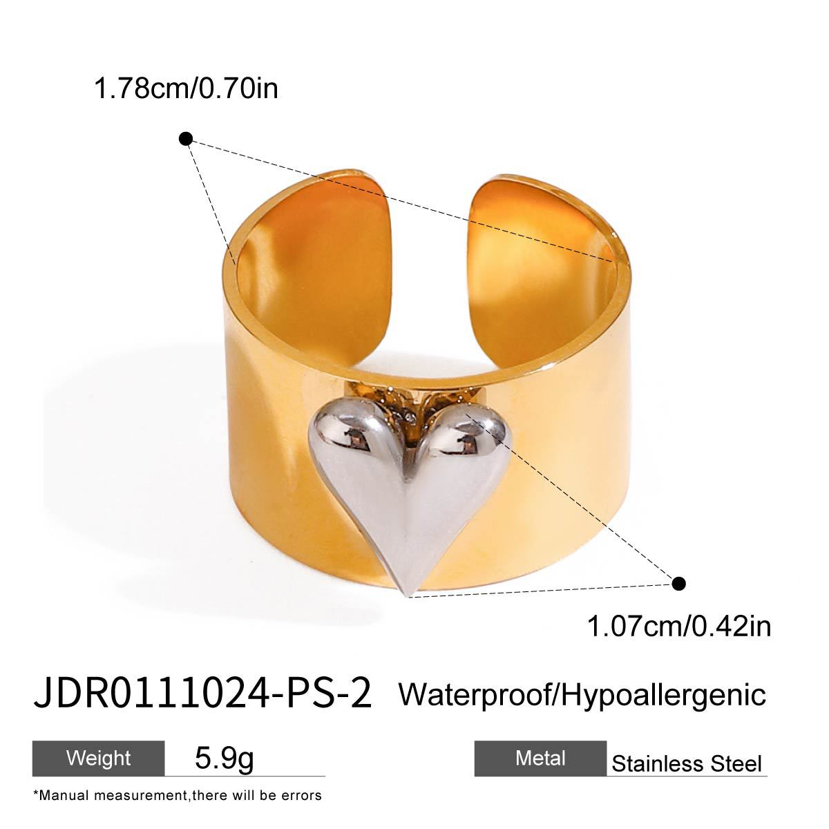 Love Heart Titanium Steel Ring Jewelry Rings Stainless Steel
