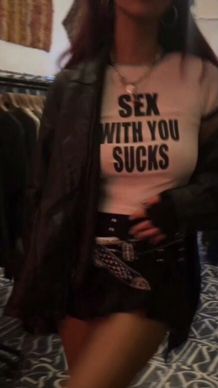 Sex With You Sucks Crop Top