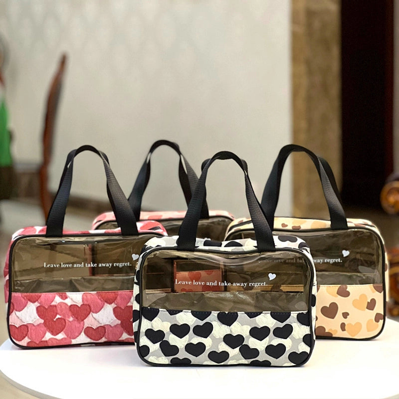 Translucent Portable Waterproof Cosmetic Bag Toiletry Bag Portable Cosmetic Bag Hand Bag For Women