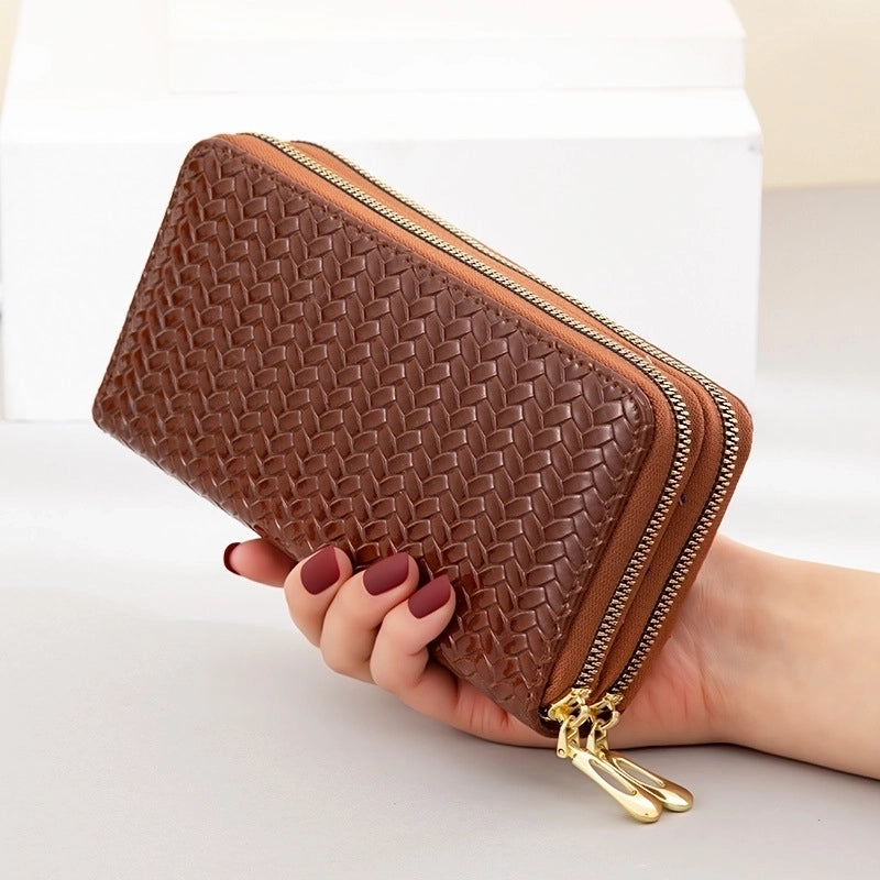 Vintage Style Geometric Solid Color Square Zipper Clutch Bag