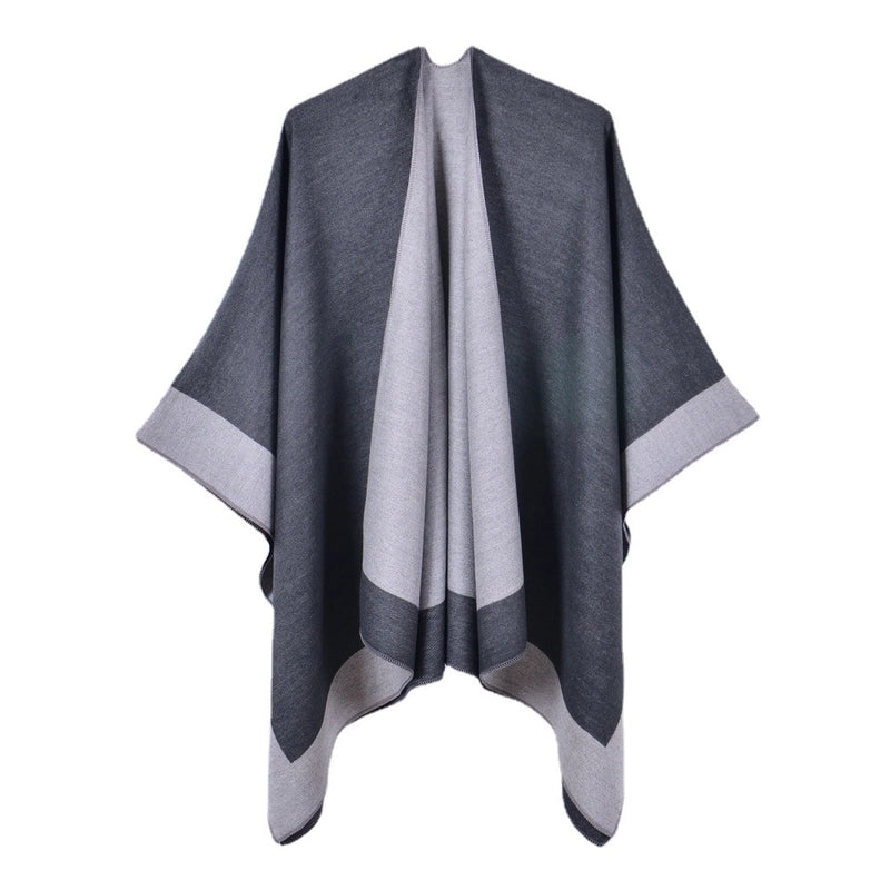 Women's Casual Color Block Imitation Cashmere Shawl