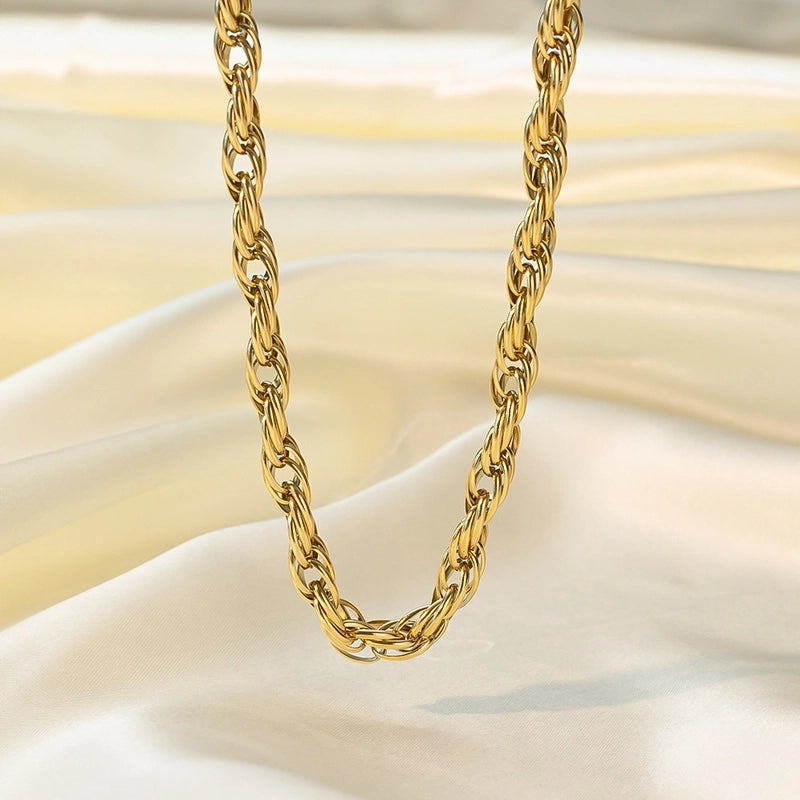 Hip-Hop Retro Solid Color Titanium Steel Plating Jewelry Set