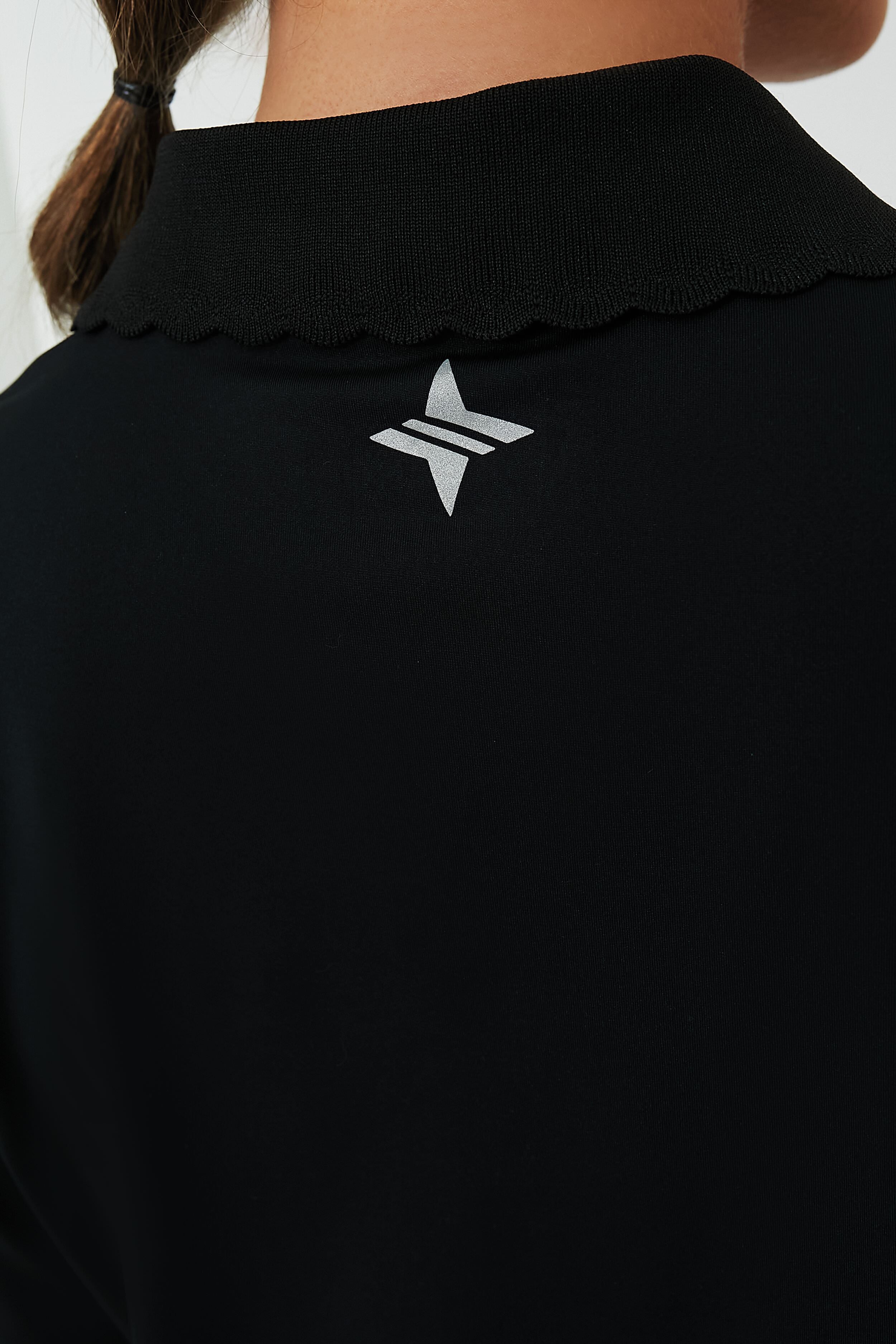 Black Long Sleeve Caroline Polo