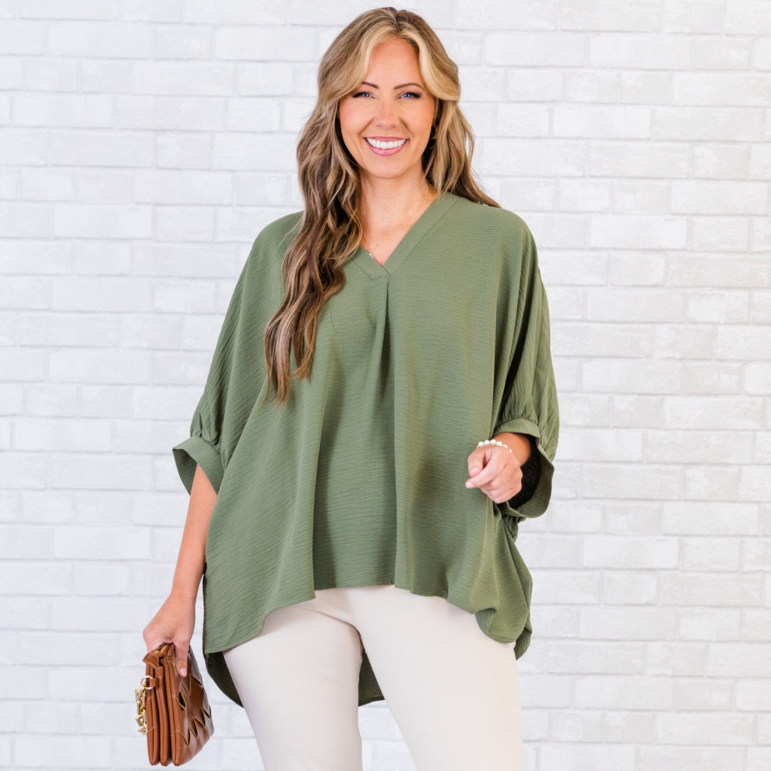 Meet Me After Midnight Top. Light Olive