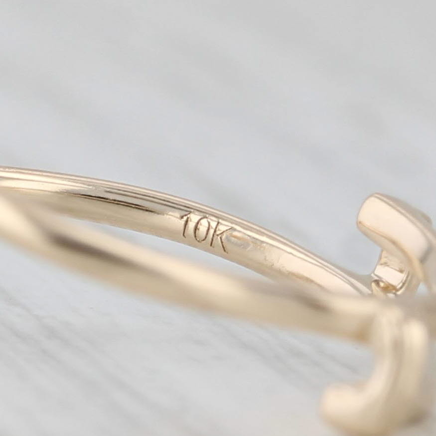 Cubic Zirconia Ring Jacket Enhancer Wedding Band 10k Yellow Gold Size 8.5