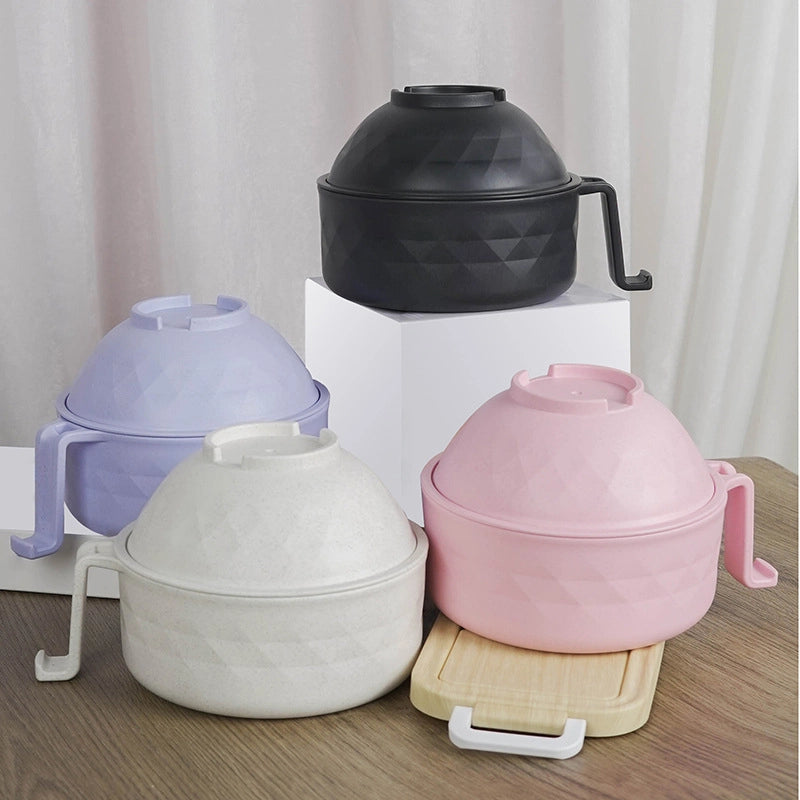 Casual Solid Color PP Wheat Straw Tableware 6-Piece Set