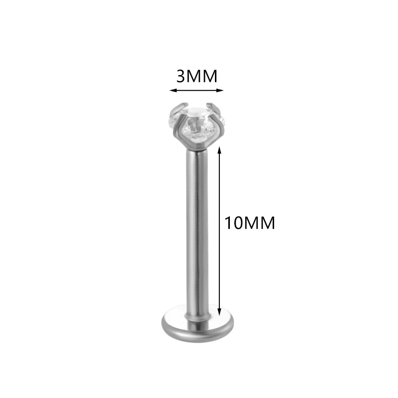 1 Piece Ear Cartilage Rings & Studs Minimalist Round 316L Stainless Steel  Plating Inlay Zircon