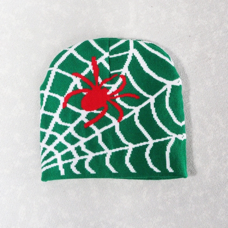 Unisex Hip-Hop Vintage Style Spider Spider Web Eaveless Wool Cap