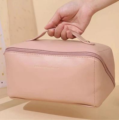 Large Capacity Leather Travel Cosmetic Bag