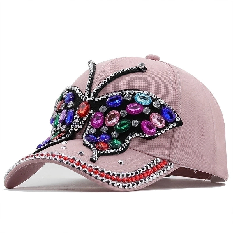 Fashion New Big Bowknot Diamond Baseball Cap Female