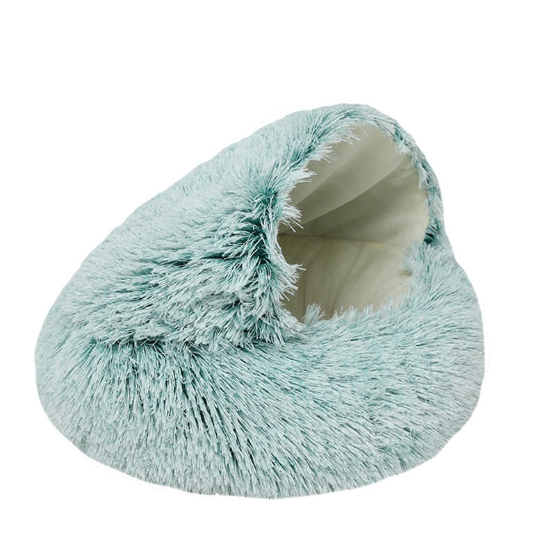 Fluffy Hooded Pet Bed