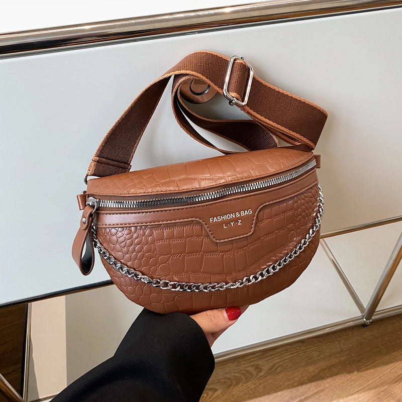 Women's Streetwear Solid Color Pu Leather Waist Bags