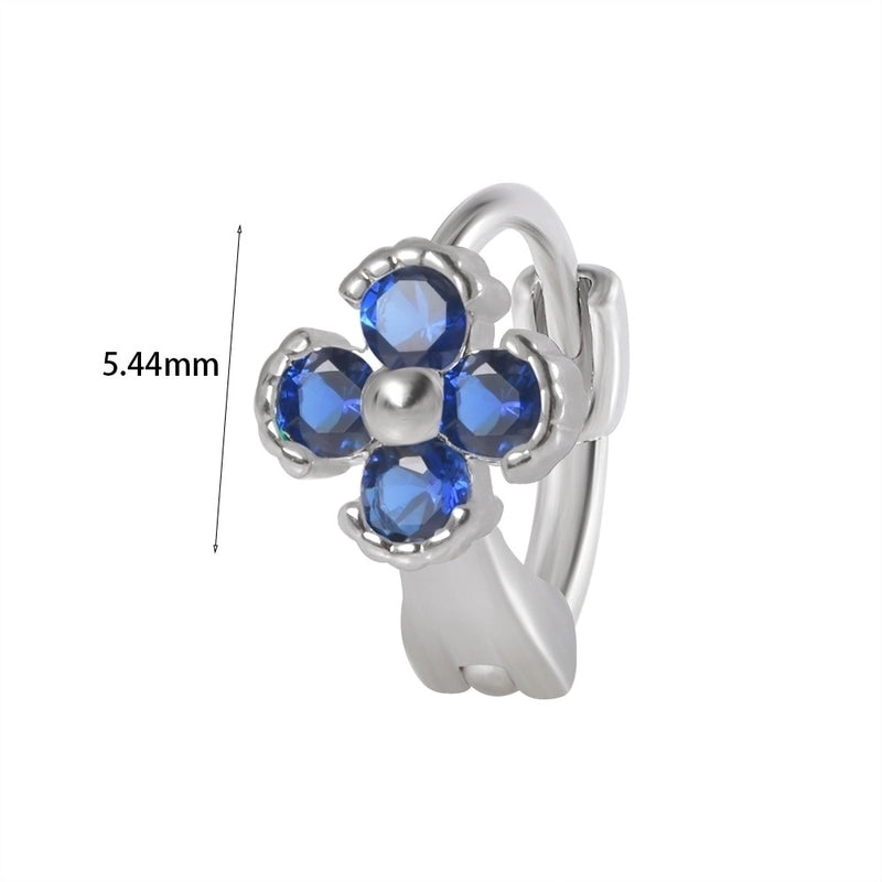 1 Piece Elegant Flower Butterfly Inlay Copper Rhinestones Zircon Earrings