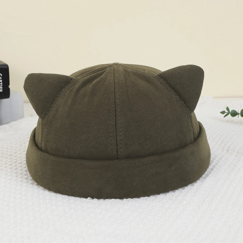 Unisex Cute Minimalist Solid Color Eaveless Beanie Hat