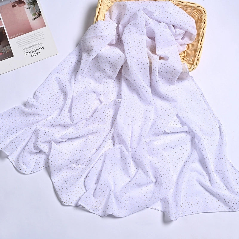 Hot Sale Solid Color Bronzing Chiffon Scarf Silk Scarf Decorative Headscarf Women's Solid Color Headscarf Scarf