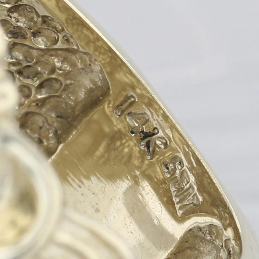 0.29ctw Diamond Roaring Lion Ring 14k Yellow Gold Size 10