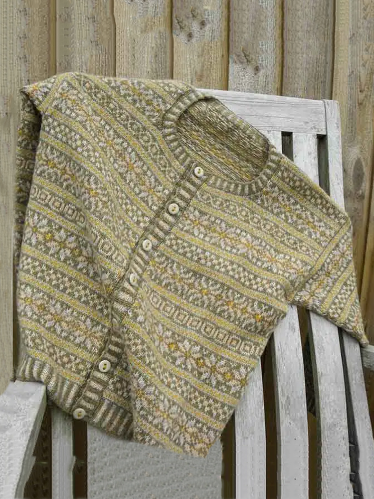 Vintage Fairisle Icelandic Knit Jacquard Warmth Cardigan Unisex