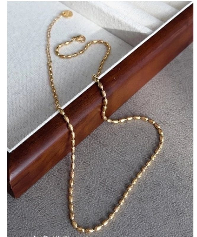 Minimalist Geometric Titanium Steel Plating 18k Gold Plated Necklace