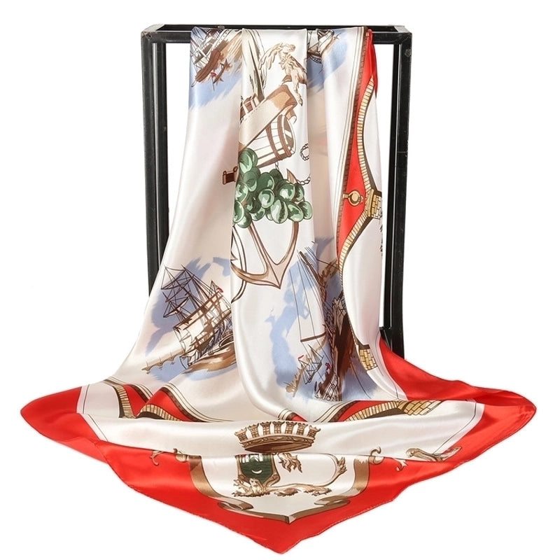 Spring Artificial Silk Women's Satin Scarf Printed All-matching Scarf 90 Large Kerchief Mother's Day Gift