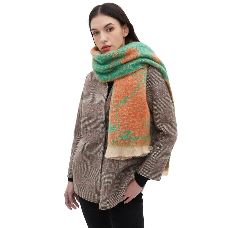 Unisex Casual Minimalist Color Block Polyester Scarf