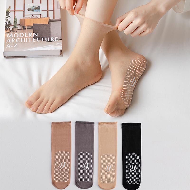 Invisible. Slip-resistant Crystal Silk Socks