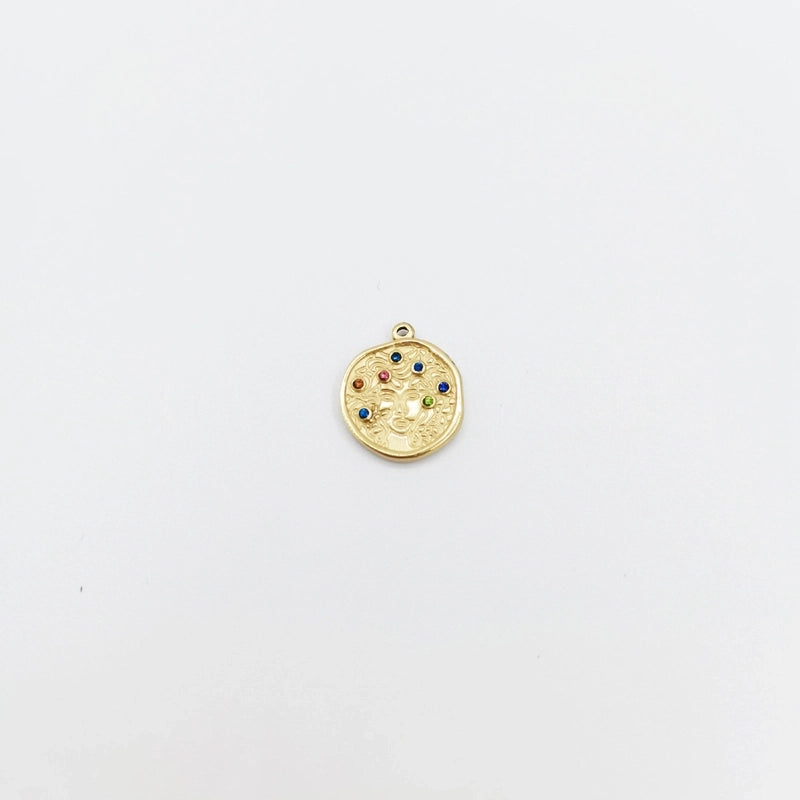 Fashion Round Water Droplets 304 Stainless Steel Natural Stone Zircon 14K Gold Plated Plating Inlay Stainless Steel Necklaces