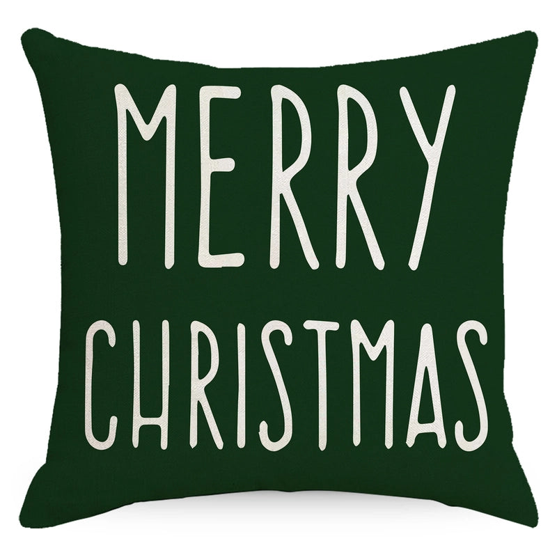 Fashion Christmas Tree Christmas Socks Letter Linen Pillow Cases