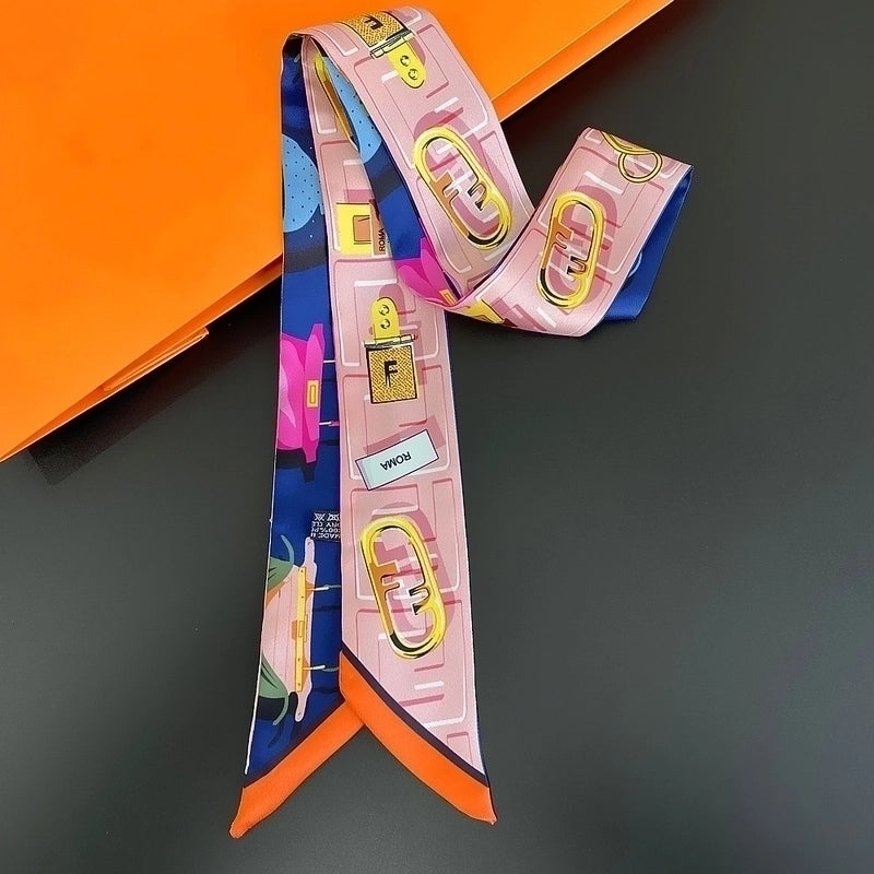 120cm Lengthened Ladies Twill Hair Ribbon Tie Bag Silk Scarf
