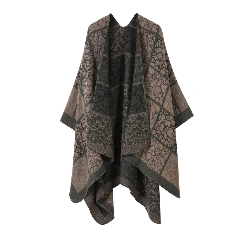 New Hot Sale Shawl Men's And Women's Retro High-grade Scarf Air-conditioned Room Warm Nap Cloak