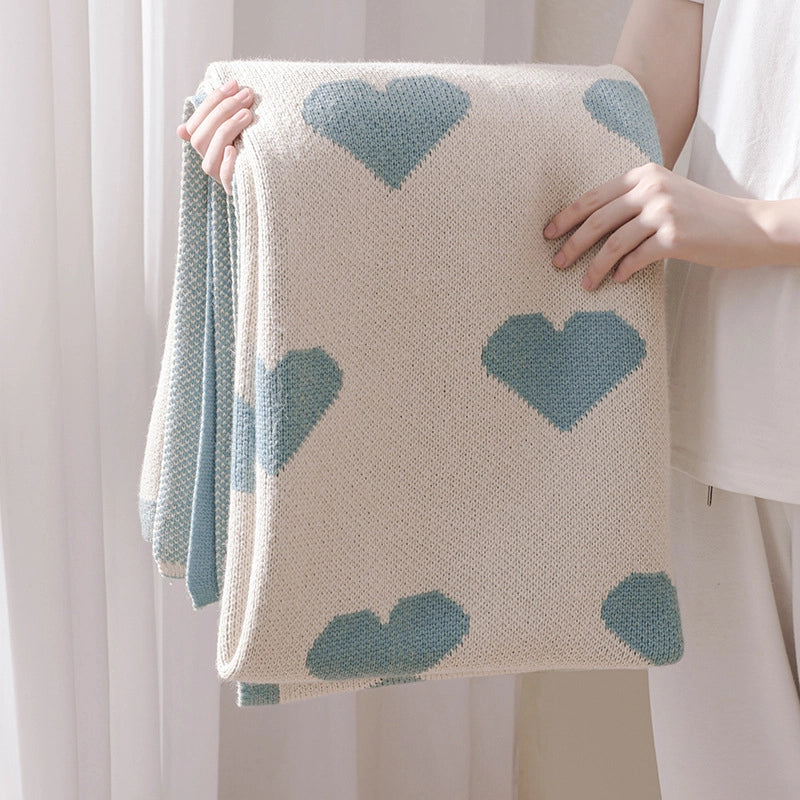 Casual Cute Stripe Heart Shape Acrylic Blanket Bedding