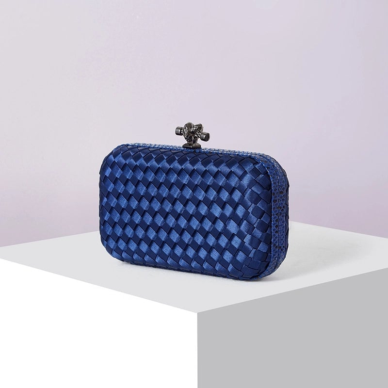 Factory Direct Sales Silk Hand-woven Women's Clutch Crossbody Simple Evening Bag Chain Pouch