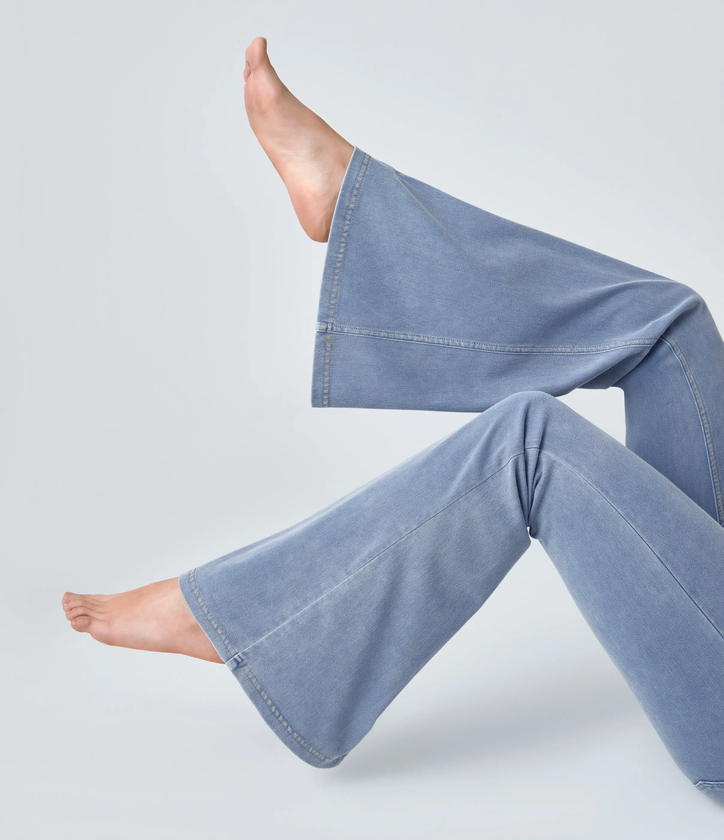 ⚡8 Packs for $25.95⚡- High Waisted Crossover Pocket Washed Stretchy Knit Casual Super Flare Jeans