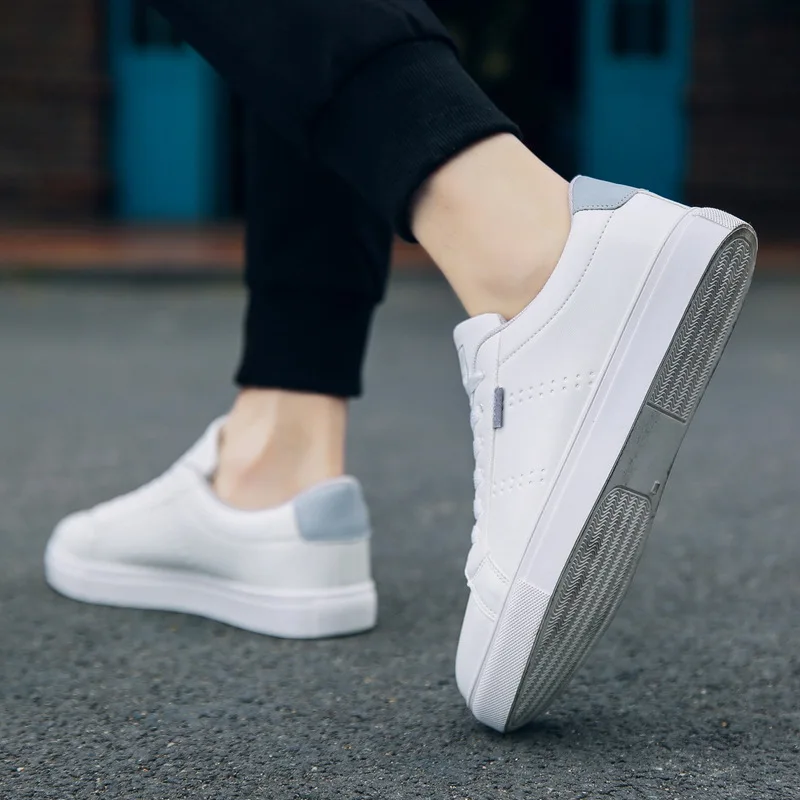 mules Summer White Shoes Lace Up Men Sneakers Brearhable Casual Vulcanized Shoes Men's Classic PU Leather Male Sneaker Shoes 2024