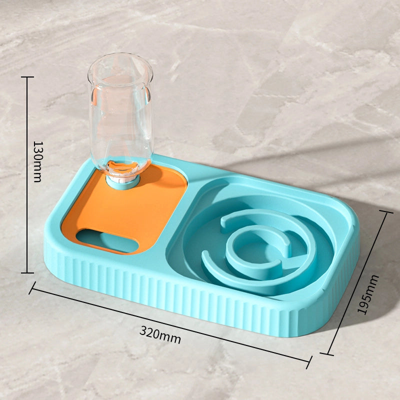 Minimalist PP Stainless Steel Color Block Solid Color Pet Tableware